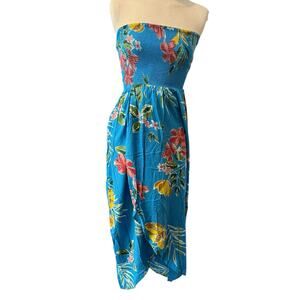 Patrons Of Peace Maxi Dress XS Floral Faux Wrap Smocked Full Length Flowy Resort